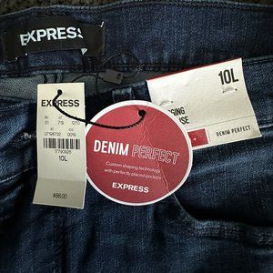 New Express Denim Perfect Lift Mid Rise Dark Blue Legging - Size 10T